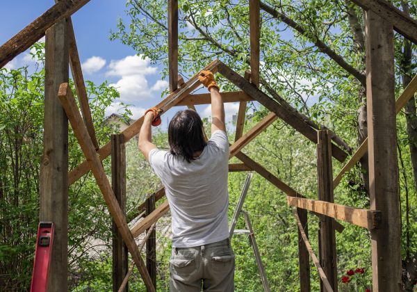 Wood Pergola Repair in Garland